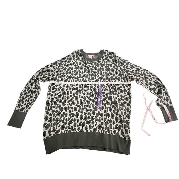 Isaac Mizrahi Lounge Grey Leopard Sweater XXL NWT - Picture 3 of 14